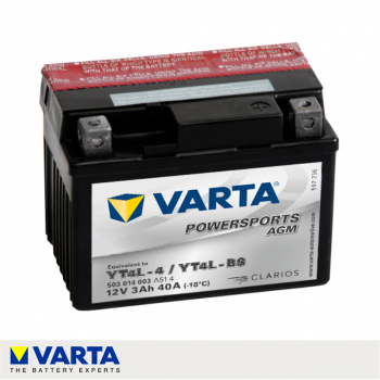 BATERÍA VARTA POWERSPORTS AGM YTX4L-BS 12V 3AH