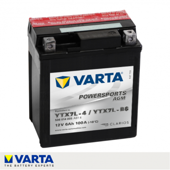 BATERÍA VARTA POWERSPORTS AGM YTX7L-BS 12V 6Ah