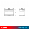 BATERÍA TUDOR EFB TL652 START STOP 65AH 650A TIPO FORD