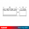 BATERÍA TUDOR AGM TK960 START STOP 96Ah 850A BMW X5/X6