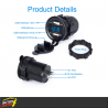 CARGADOR DOBLE USB WATERPROOF COCHE  CON VOLTÍMETRO