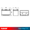 BATERIA TUDOR TL954 EFB SART STOP 95AH 800A TOYOTA/MAZDA