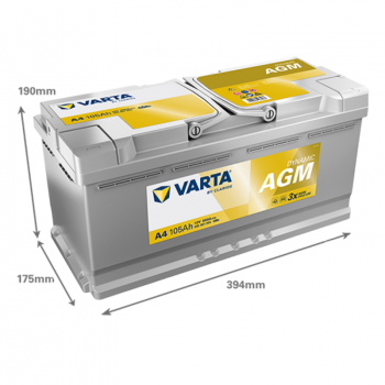 BATERÍA VARTA A4 AGM  105AH...
